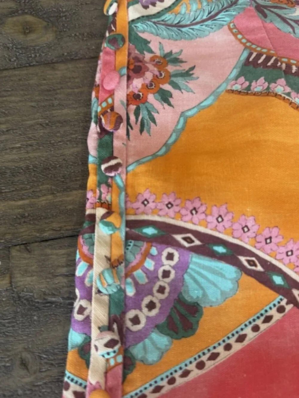 ZARA Belted Linen Blend Print Shorts – Medium | Pink Moroccan Boho | EUC - Picture 4 of 14